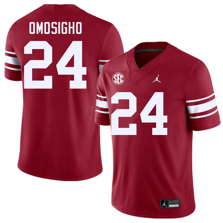 Men #24 Samuel Omosigho Oklahoma Sooners 2024 SEC Conference College Football Jerseys-Throwback